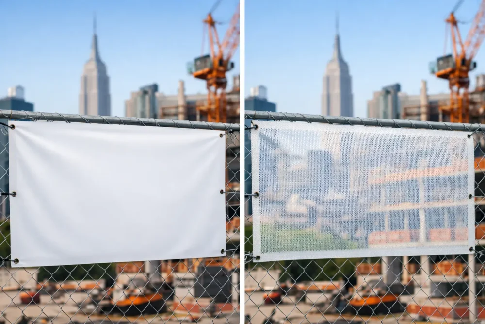 Vinyl Banners vs Mesh Banners for NYC Sites